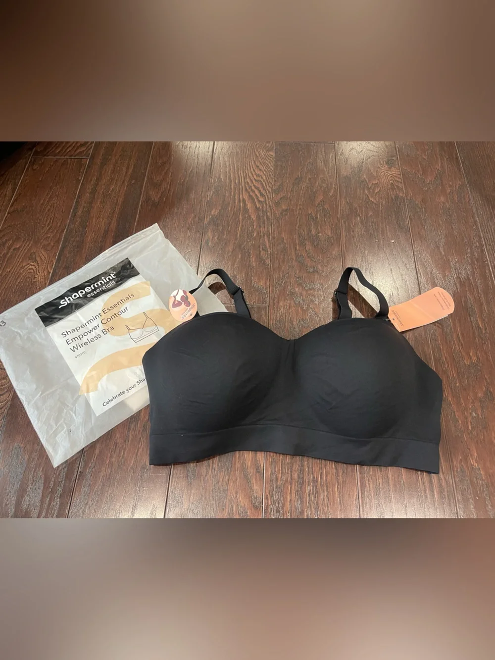 Shapermint Everyday Empower Contour Wireless Bra Black Size 3XL NEW